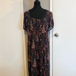 Disturbia Dark Foxglove Floral Midi Dress